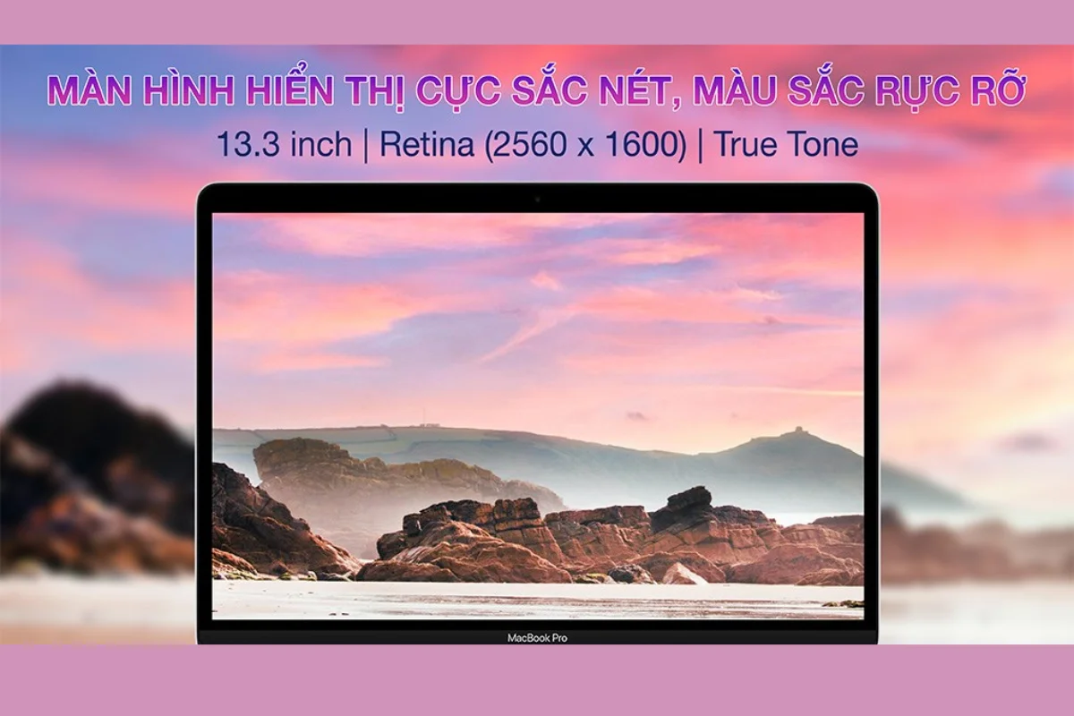 màn hình OLED Retina trên  MacBook Pro M2 2022 13 inch (8GB RAM | 256GB)