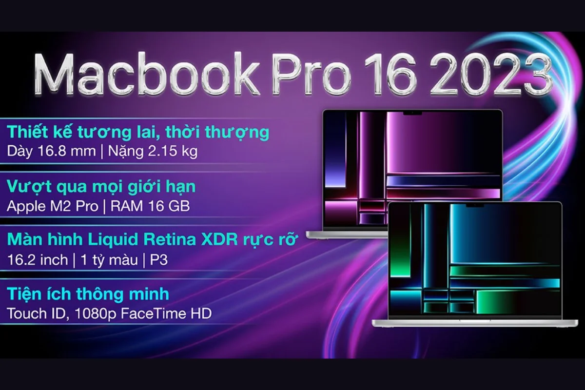 Thông số chi tiết của MacBook Pro 16 inch M2 Pro 16GB | 1TB