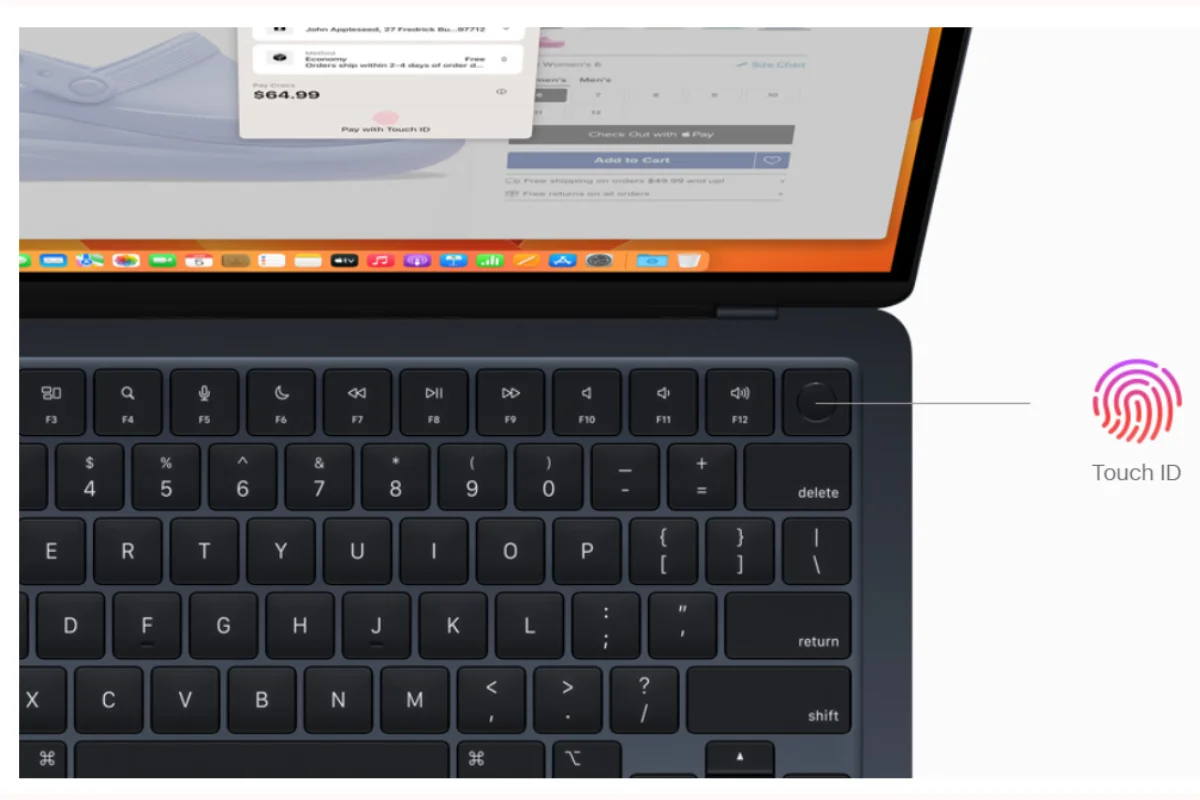 touch ID của macbook air M2 2022