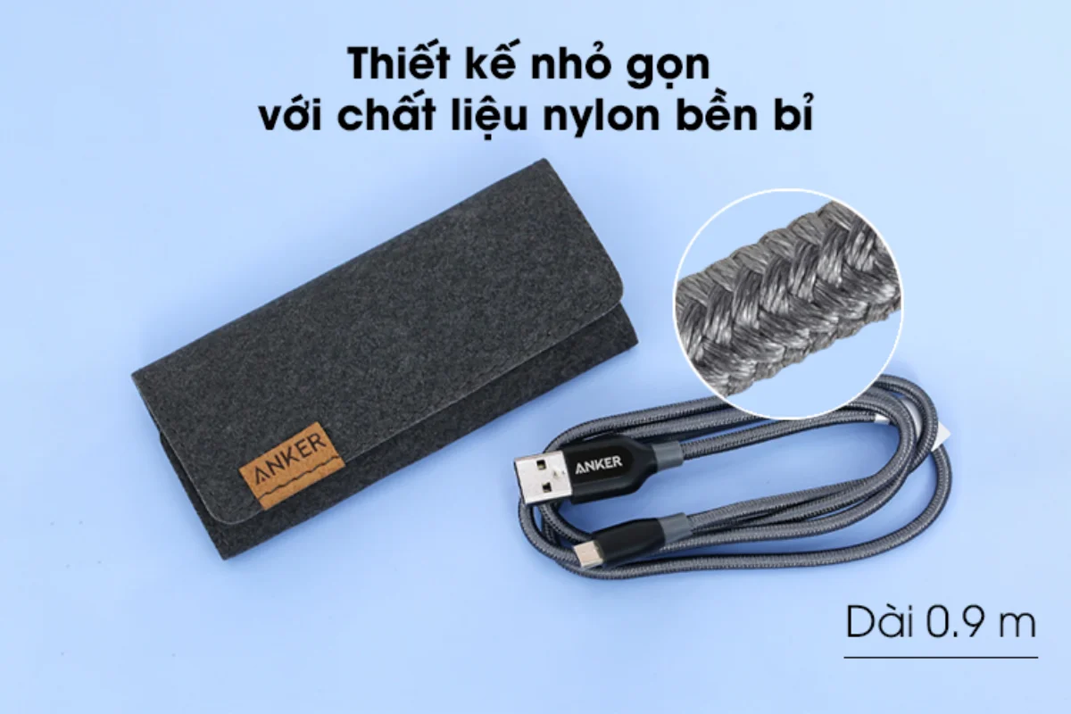 Độ bền vượt trội cáp Anker PowerLine+ Micro USB 0.9m 