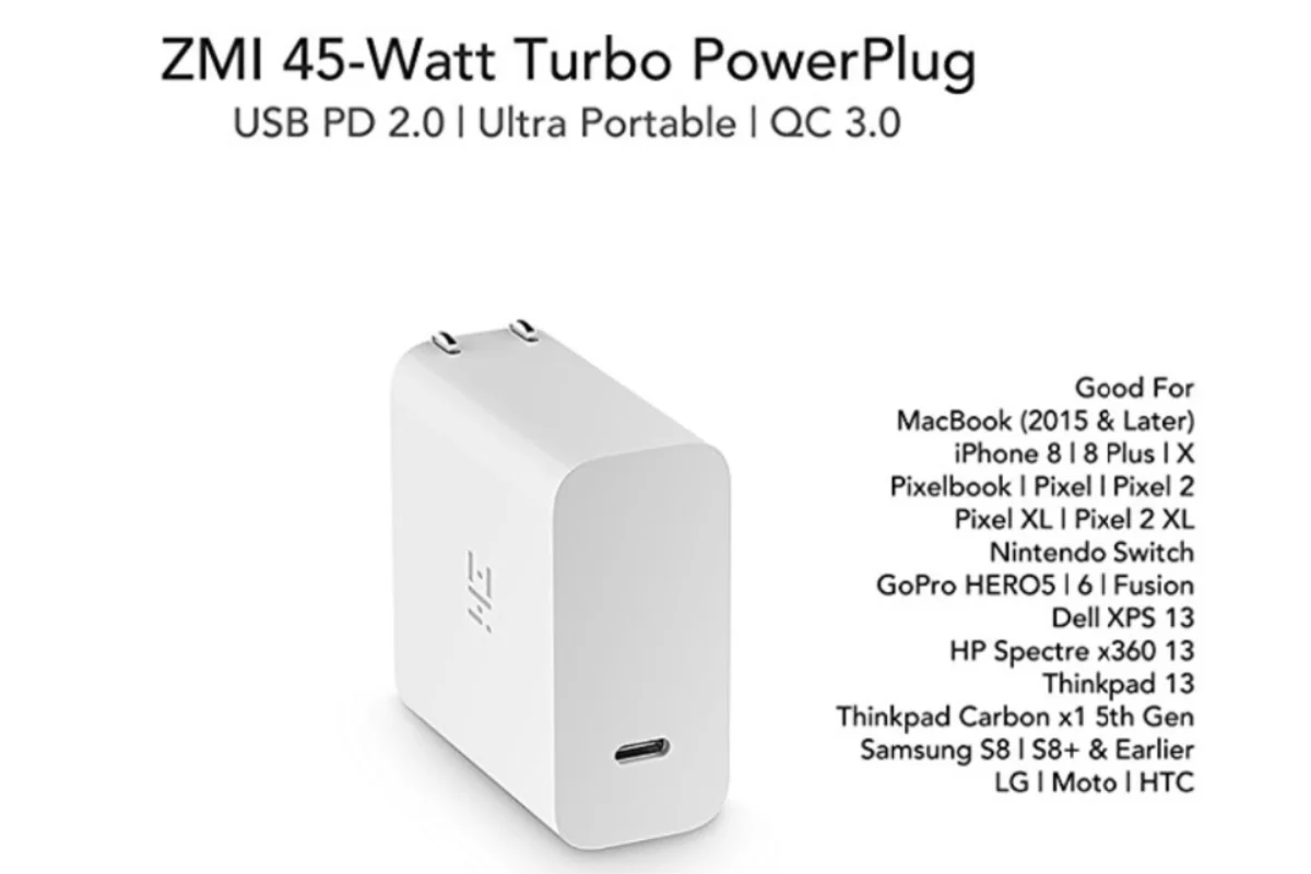 Thông số nổi bật sạc USB-C đa năng ZMI 45W AD03Z